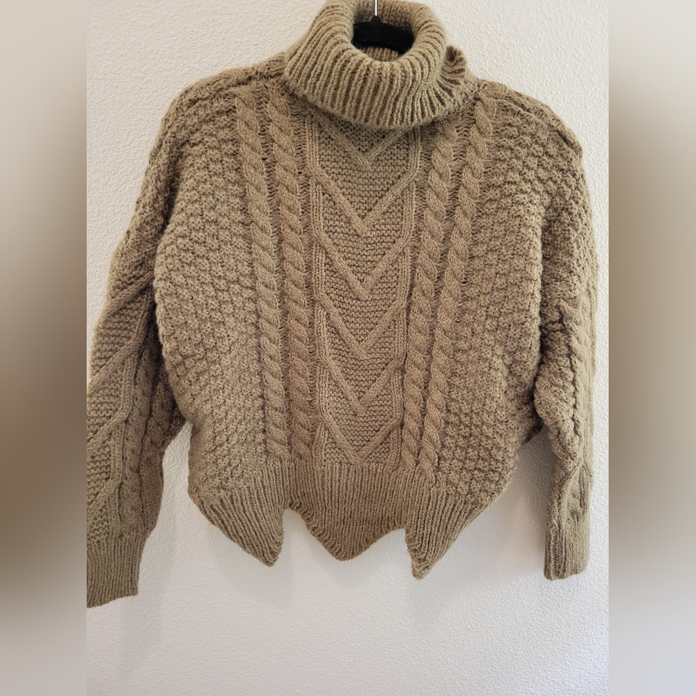 NWOT Crop Brown Sweater